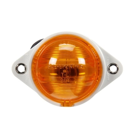Truck-Lite Incandescent, Yellow Round, 1 Bulb, Side Turn Signal, White Bracket Mount, Hardwired 20304Y